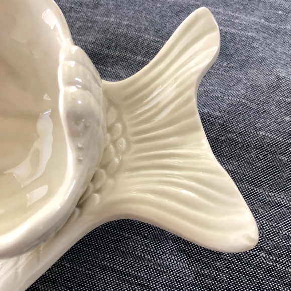 4 Fitz and Floyd Fish Individual Shrimp/Seafood Cocktail With Dip Plates - Picture 5 of 16